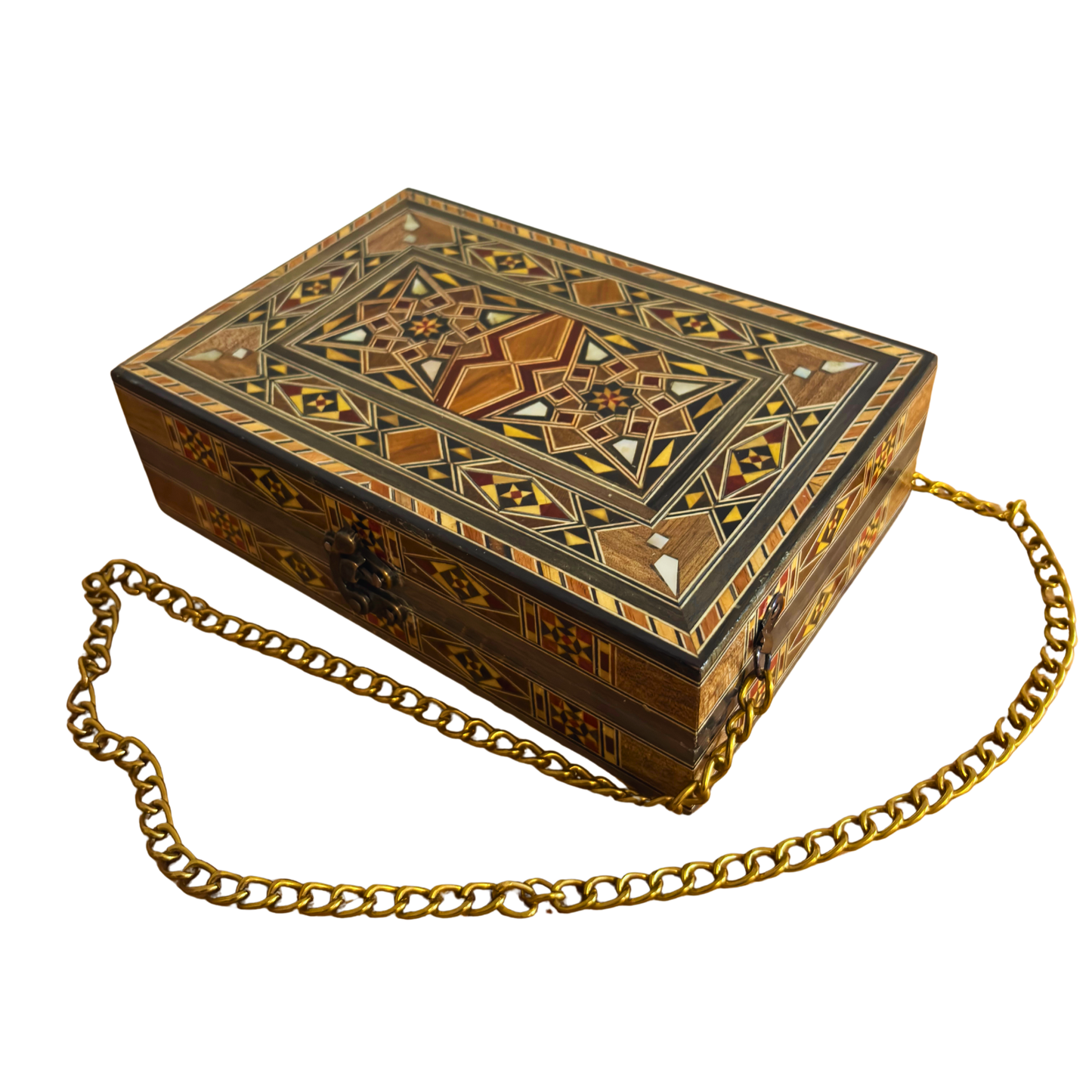 Sac à Main Damasquiné avec Nacre – Élégance Orientale Faite à la Main