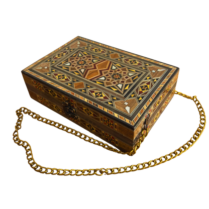 Sac à Main Damasquiné avec Nacre – Élégance Orientale Faite à la Main