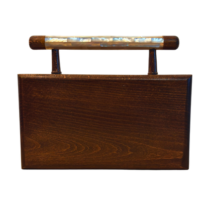 Sham – Bolso Damasquino de Lujo con Nácar Floral y Forro de Brocado