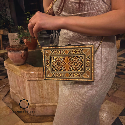 Sac à Main Damasquiné avec Nacre – Élégance Orientale Faite à la Main