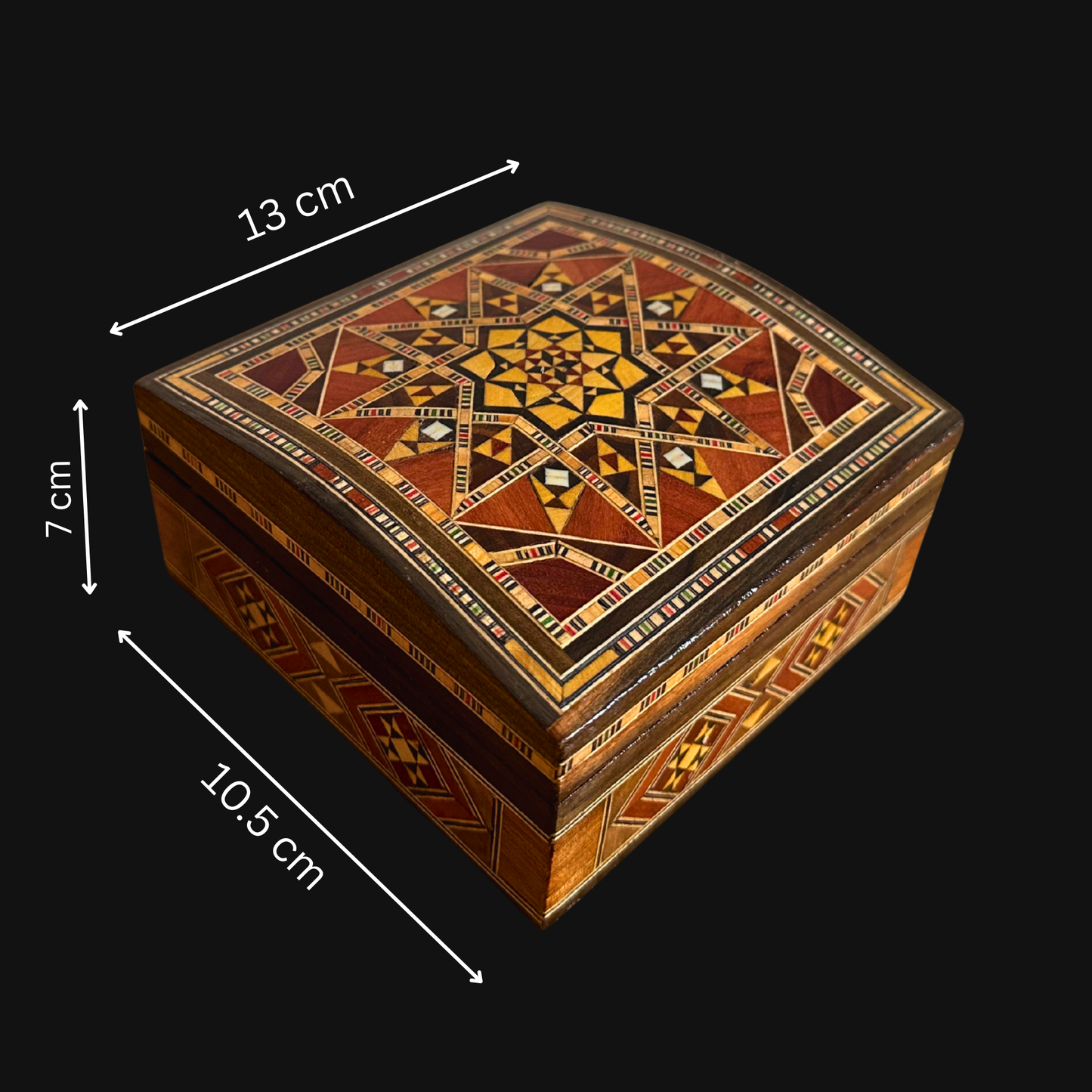 Damascene Mosaic Jewelry Box – Handcrafted Elegance