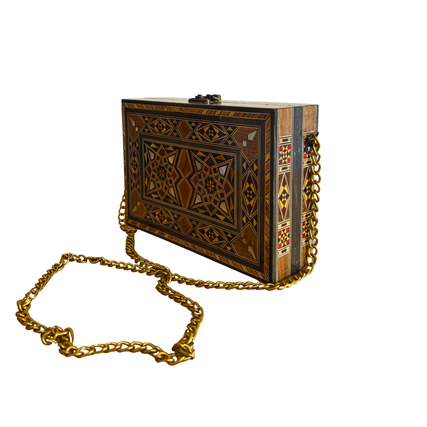 Sac à Main Damasquiné avec Nacre – Élégance Orientale Faite à la Main