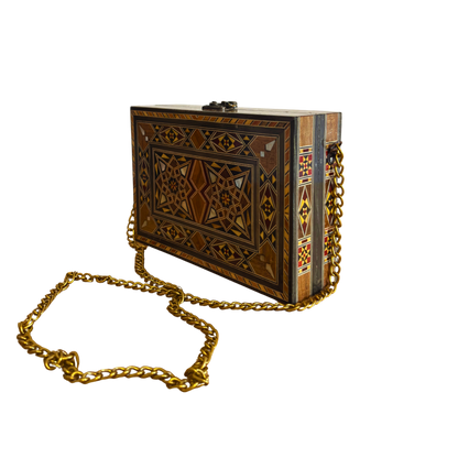 Sac à Main Damasquiné avec Nacre – Élégance Orientale Faite à la Main