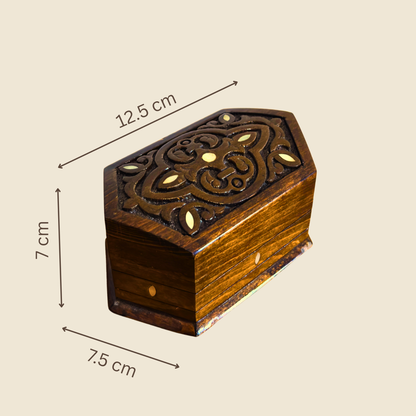 Caja de Haya Tallada a Mano con Nácar y Terciopelo – Diseño Oriental Atemporal