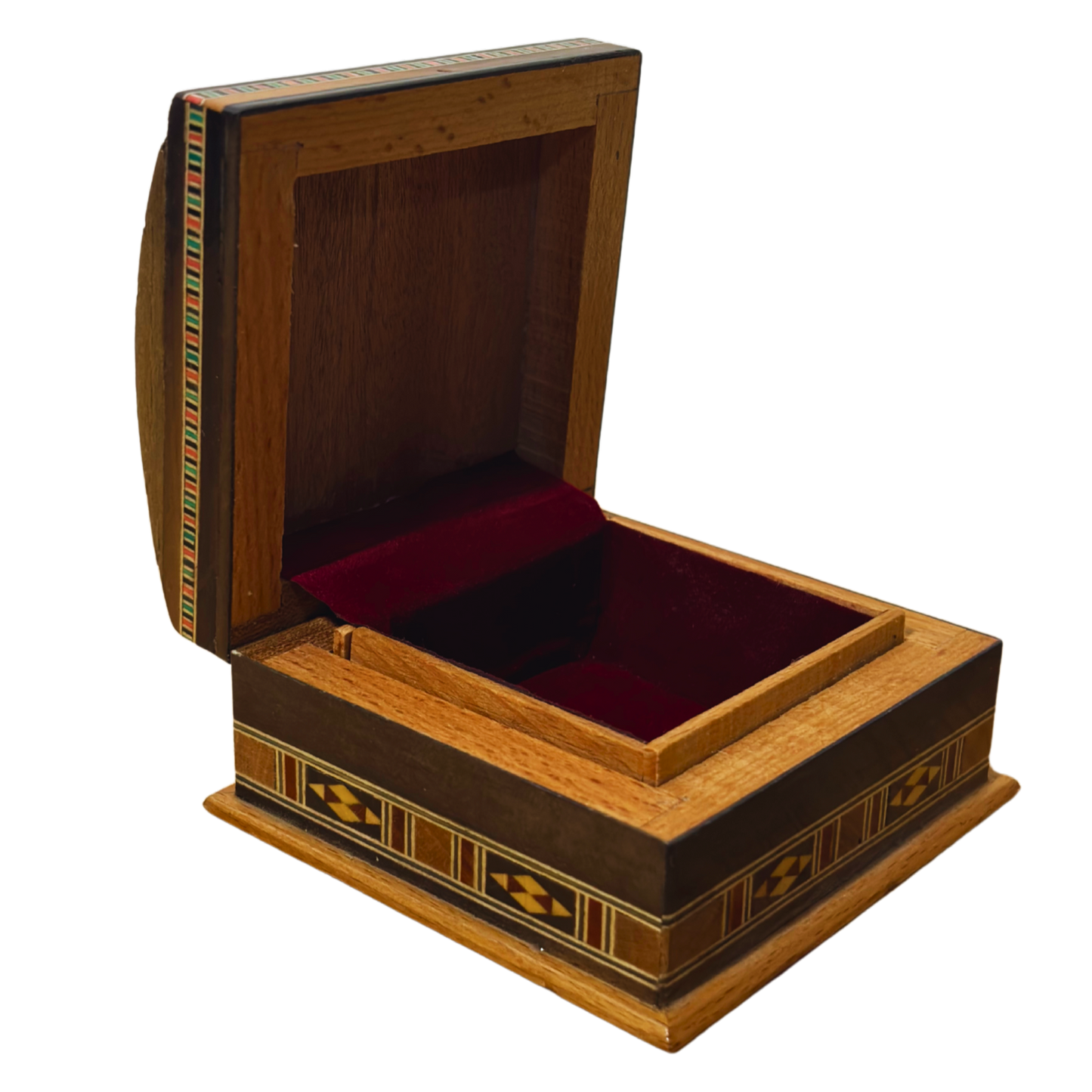 صندوق موزاييك دمشقي – حرفة تقليدية وأناقة مخملية