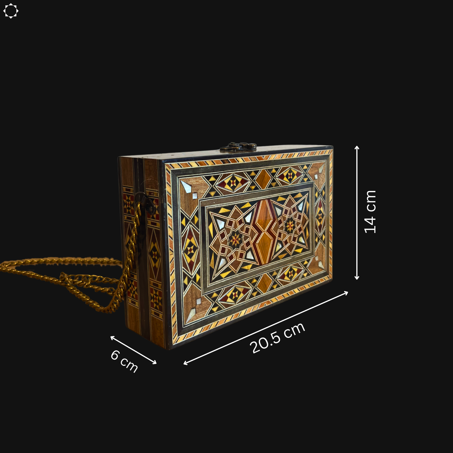 Sac à Main Damasquiné avec Nacre – Élégance Orientale Faite à la Main