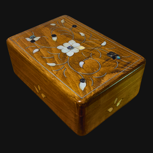 Handcrafted Damascene Luxury Box – Mother of Pearl & Velvet Elegance