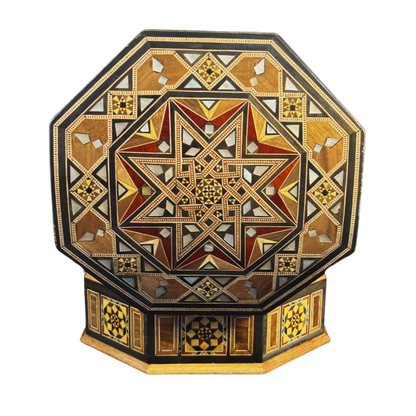 Boîte en Mosaïque Damascène Faite Main – Nacre & Velours