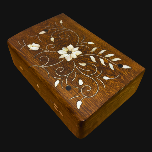 Handcrafted Damascene Luxury Box – Mother of Pearl & Velvet Elegance