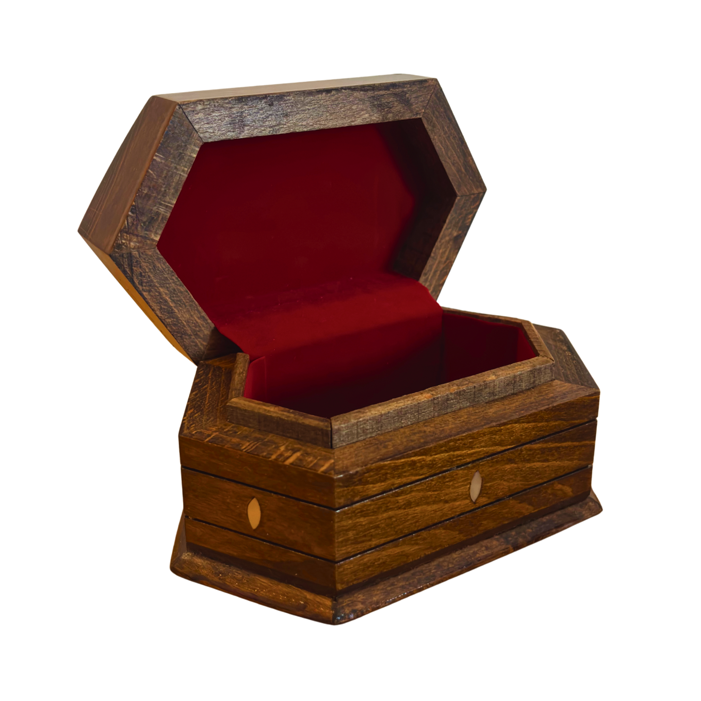 Scatola in Faggio Intagliata a Mano – Madreperla e Velluto, Design Orientale Senza Tempo