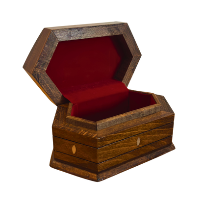 Scatola in Faggio Intagliata a Mano – Madreperla e Velluto, Design Orientale Senza Tempo