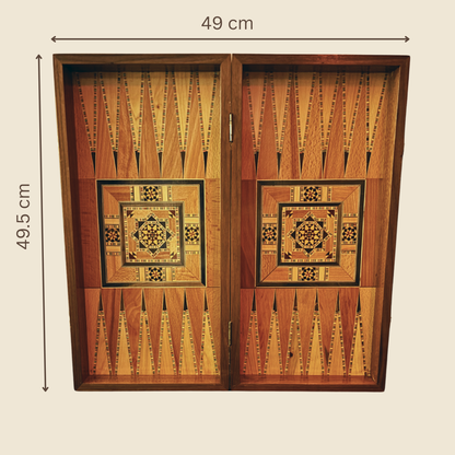 Handcrafted Damascene Chess & Backgammon Table by Gaby Al Dayeh – Classic Mosaic Design