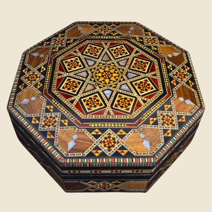 Heritage Damascene Mosaic Box – Mother of Pearl & Velvet