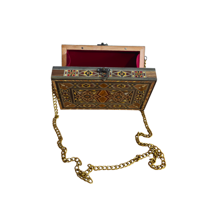 Sac à Main Damasquiné avec Nacre – Élégance Orientale Faite à la Main