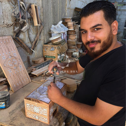 Damaszener Mosaik-Schmuckbox mit Schloss – Handgefertigtes Meisterwerk